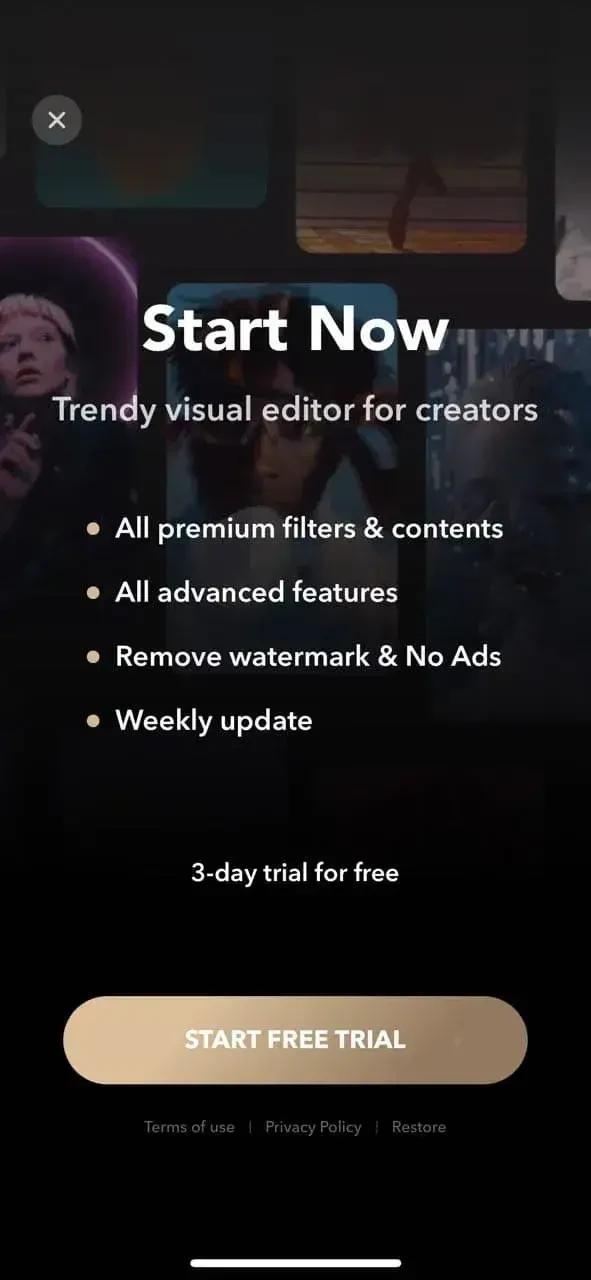 Filto paywall screen