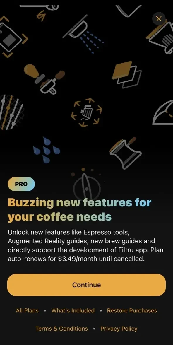Filtru paywall screen