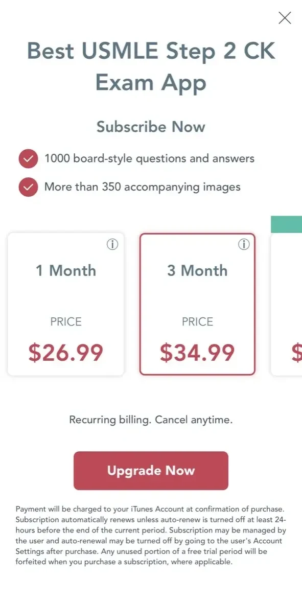 First Aid Q&A USMLE Step paywall screen