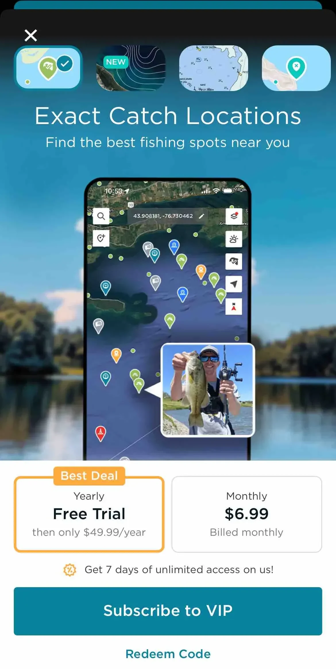 FishAngler paywall screen