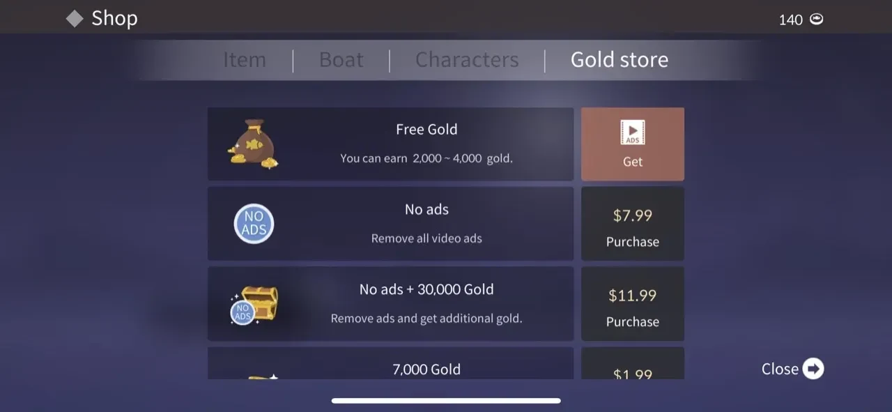 Fishing paywall screen