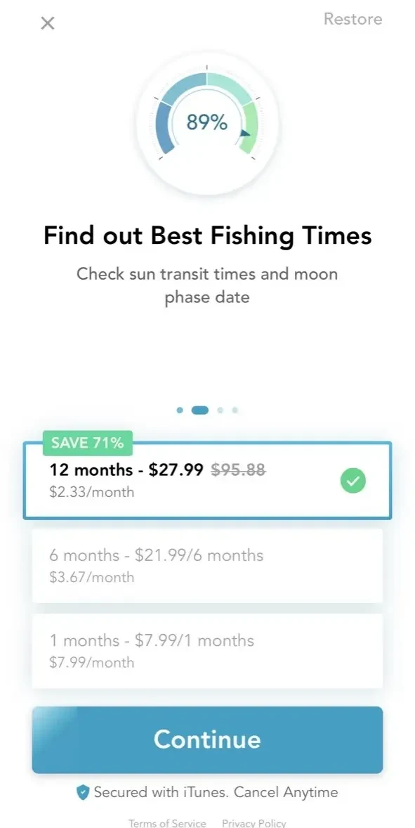 Fishbox paywall screen