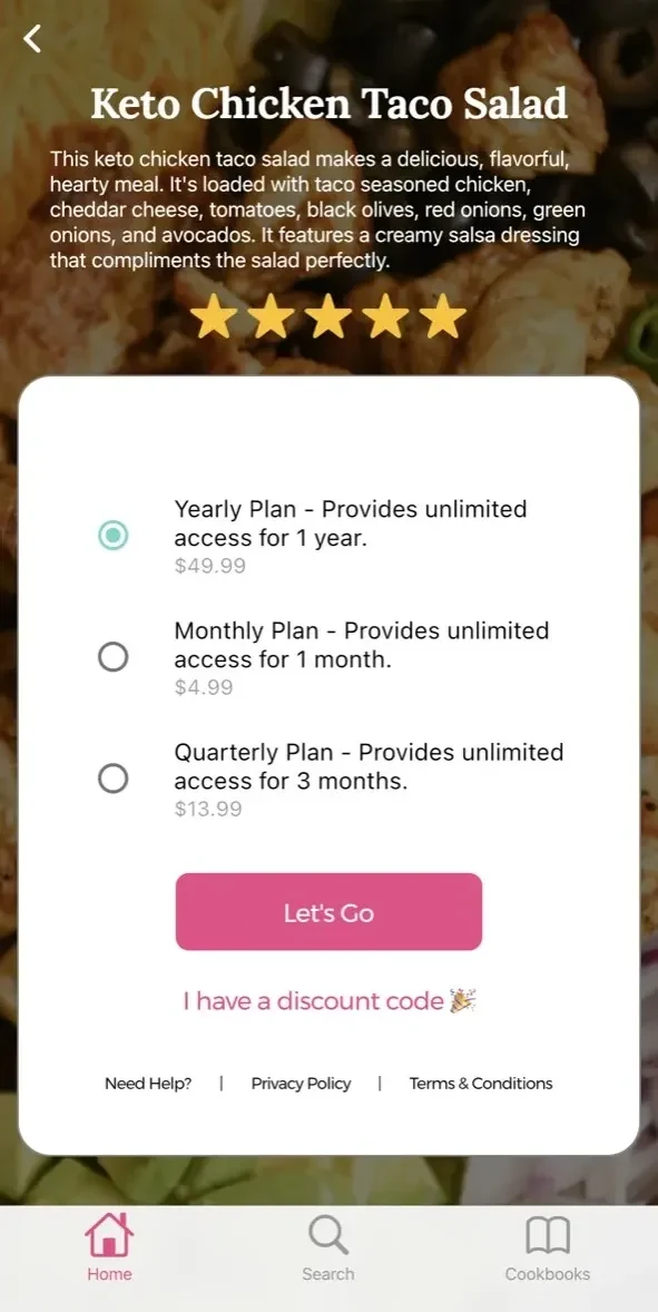 Fit To Serve Group paywall screen