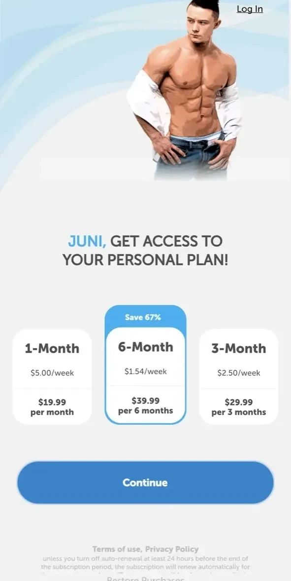 FitHim paywall screen