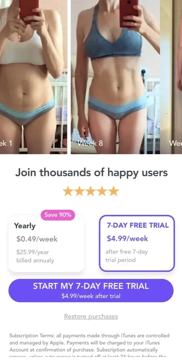 Fitingo paywall screen