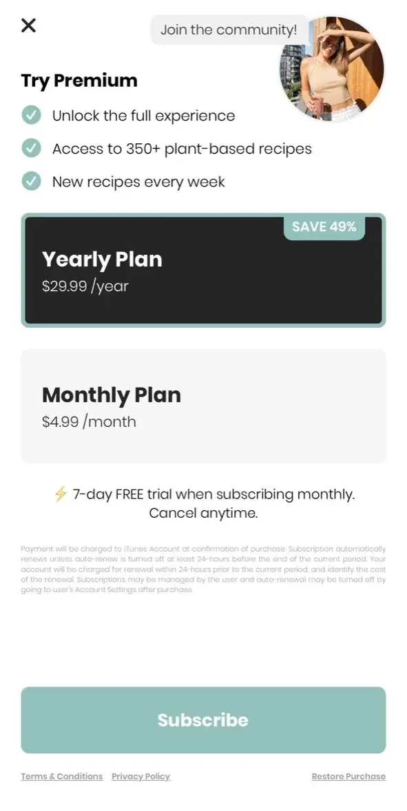 Fivesec Health paywall screen