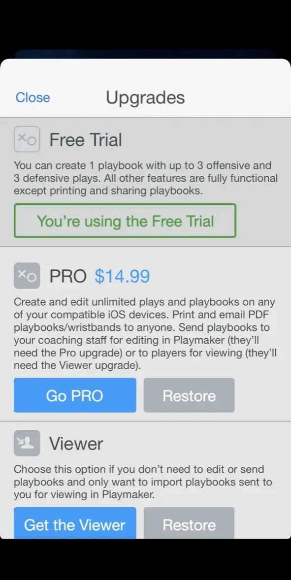 Flag Football Playmaker HD paywall screen