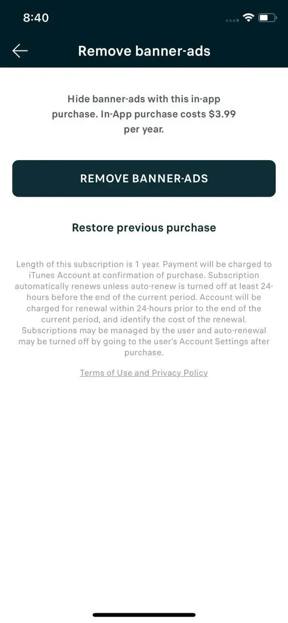 Flashscore paywall screen