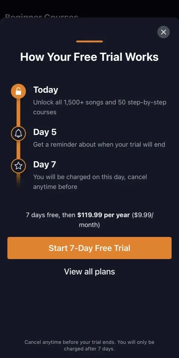 Flowkey paywall screen
