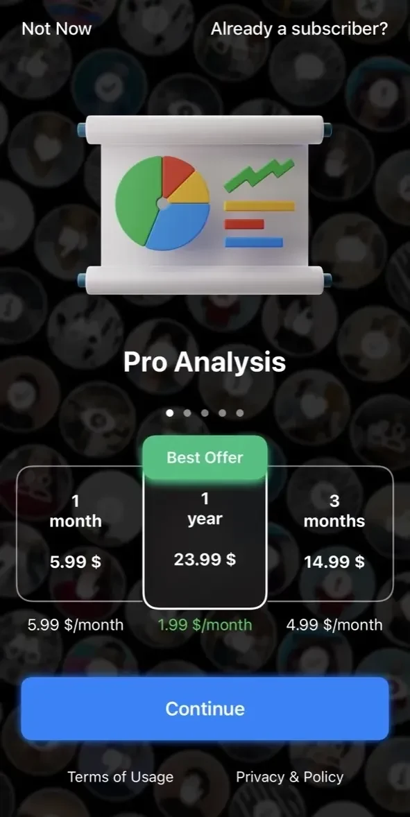 Followers Tracker paywall screen