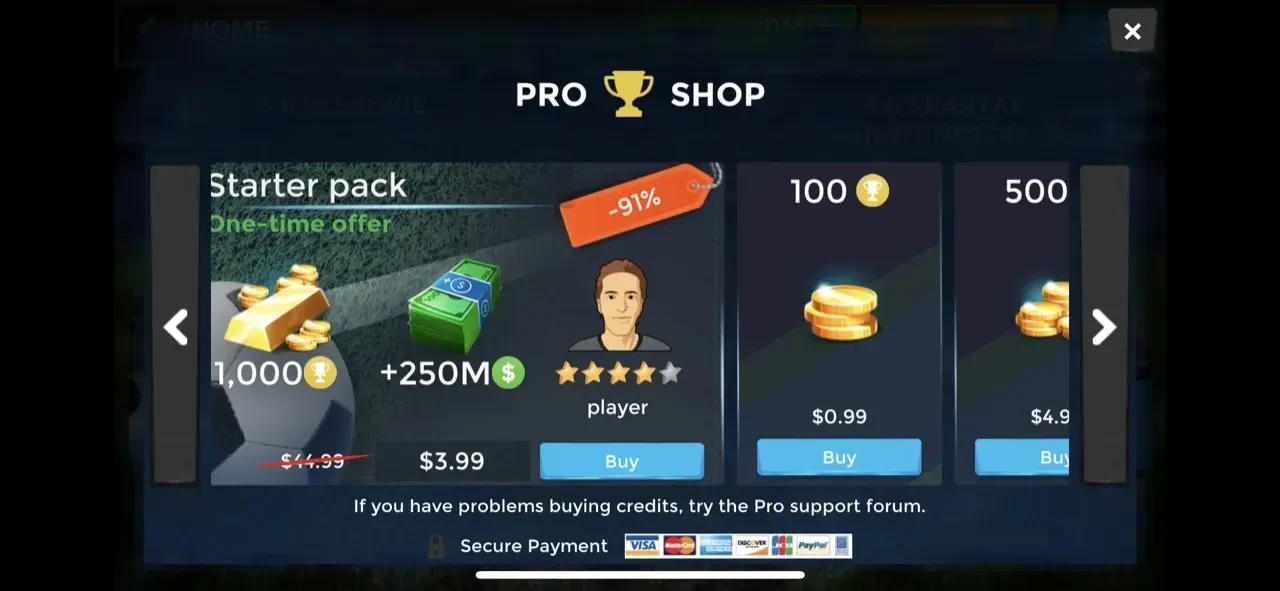 Football Management Ultra 2024 paywall screen