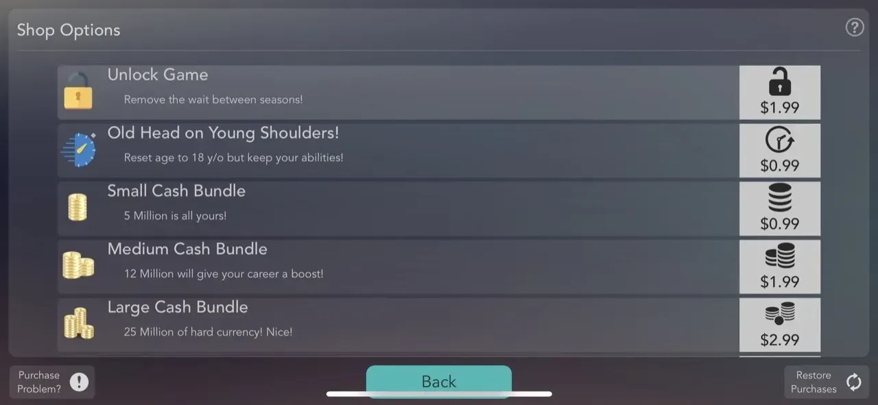 Football Superstar paywall screen