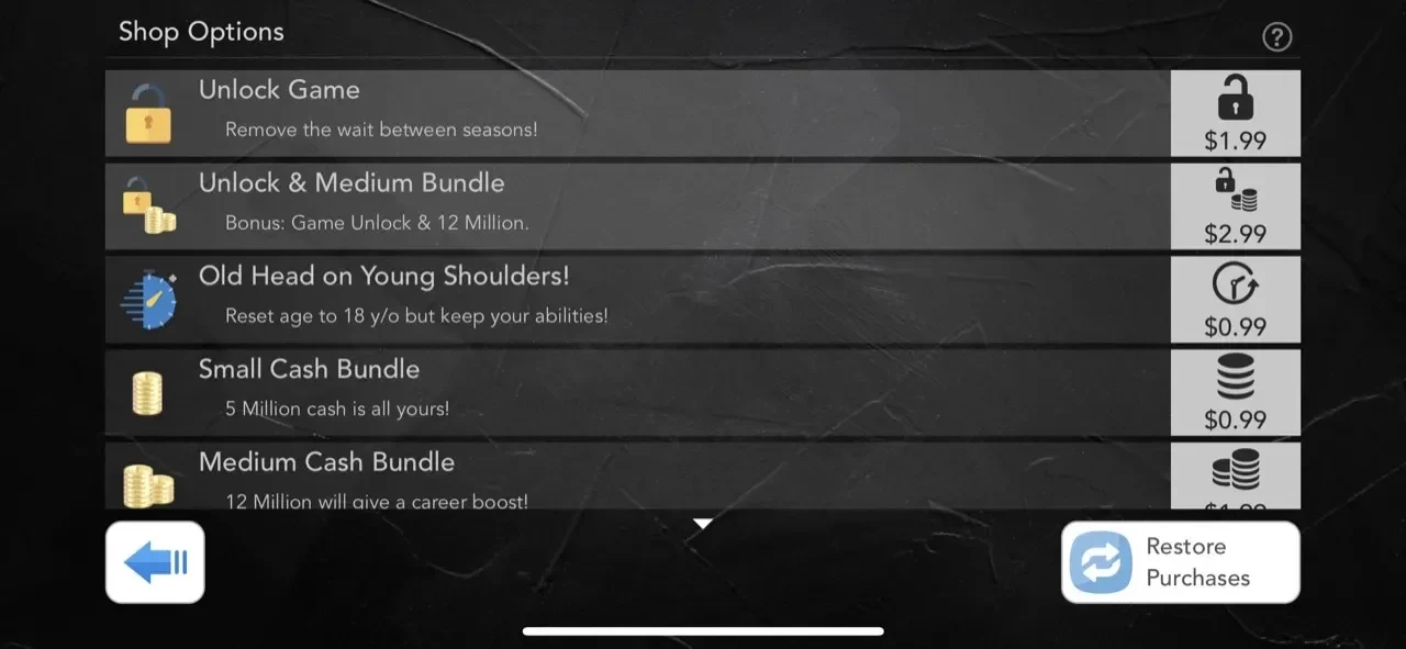 Football Superstar paywall screen