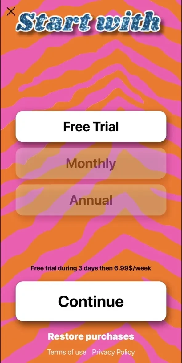 For the Girls paywall screen