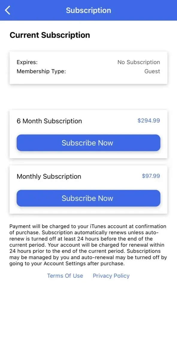 Forex Signals Trading App paywall screen