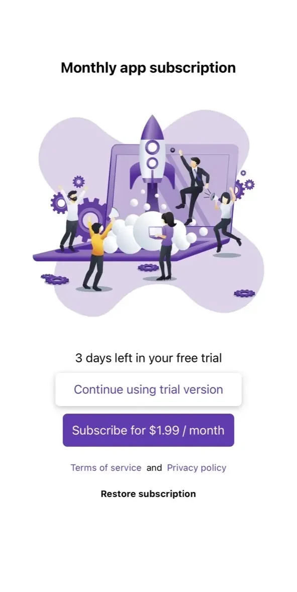 Forms for Google Forms paywall screen