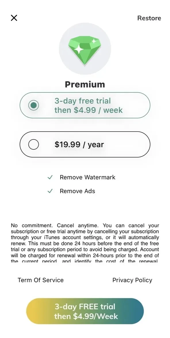 Foto Collage paywall screen
