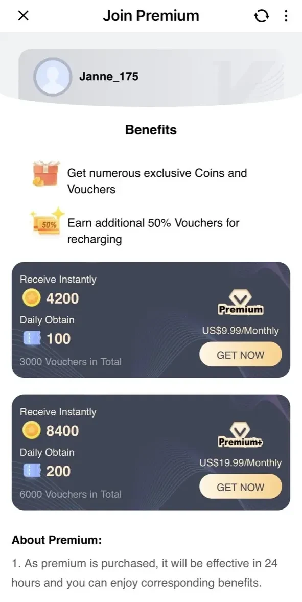 FoxNovel paywall screen