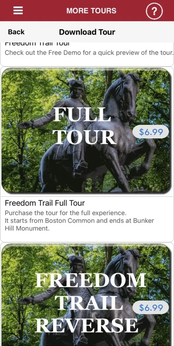 Freedom Trail Boston Guide paywall screen