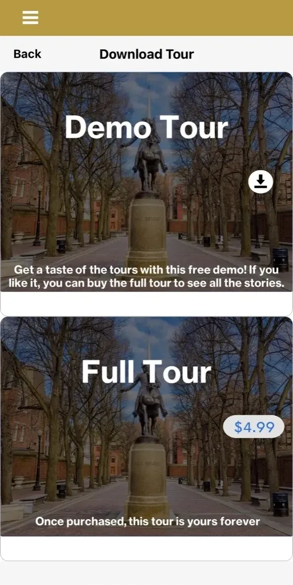Freedom Trail Scavenger Hunt paywall screen