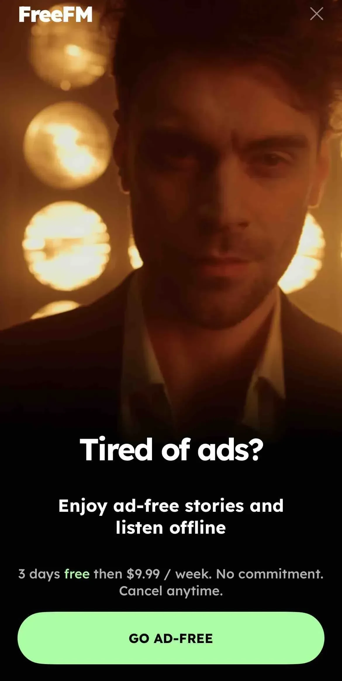 FreeFM paywall screen