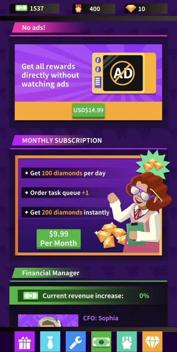 Frenzy Production Manager paywall screen