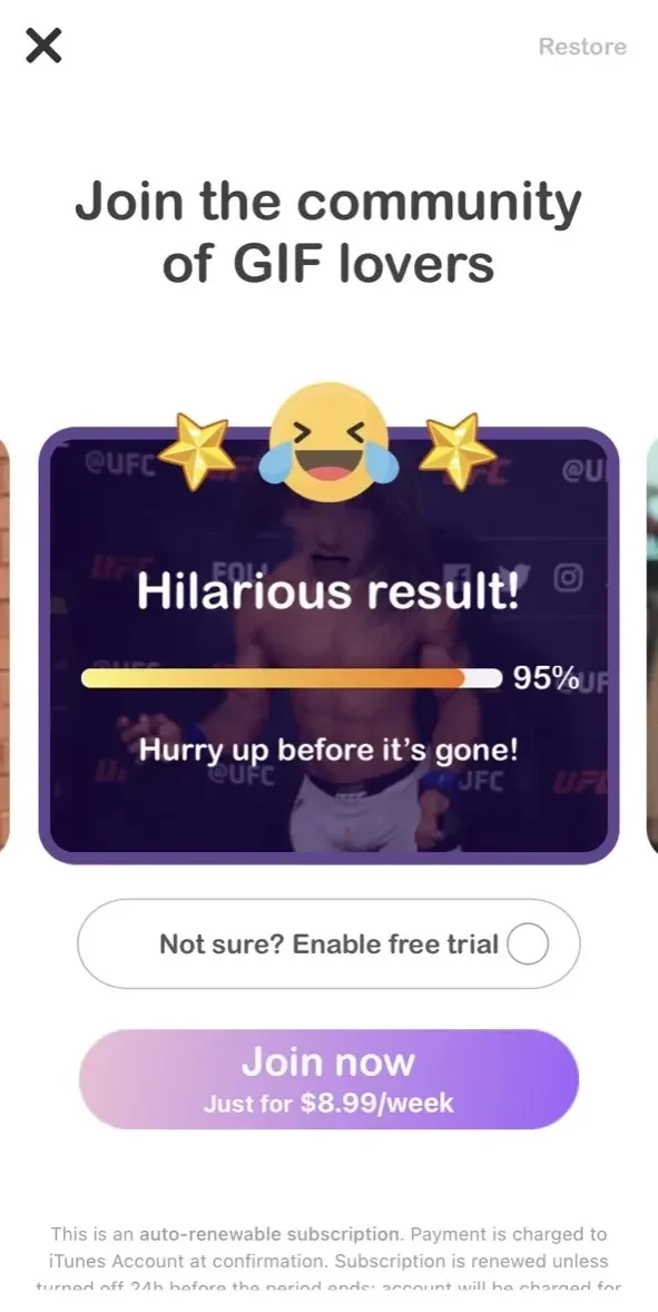 Funny Face Swap Me paywall screen