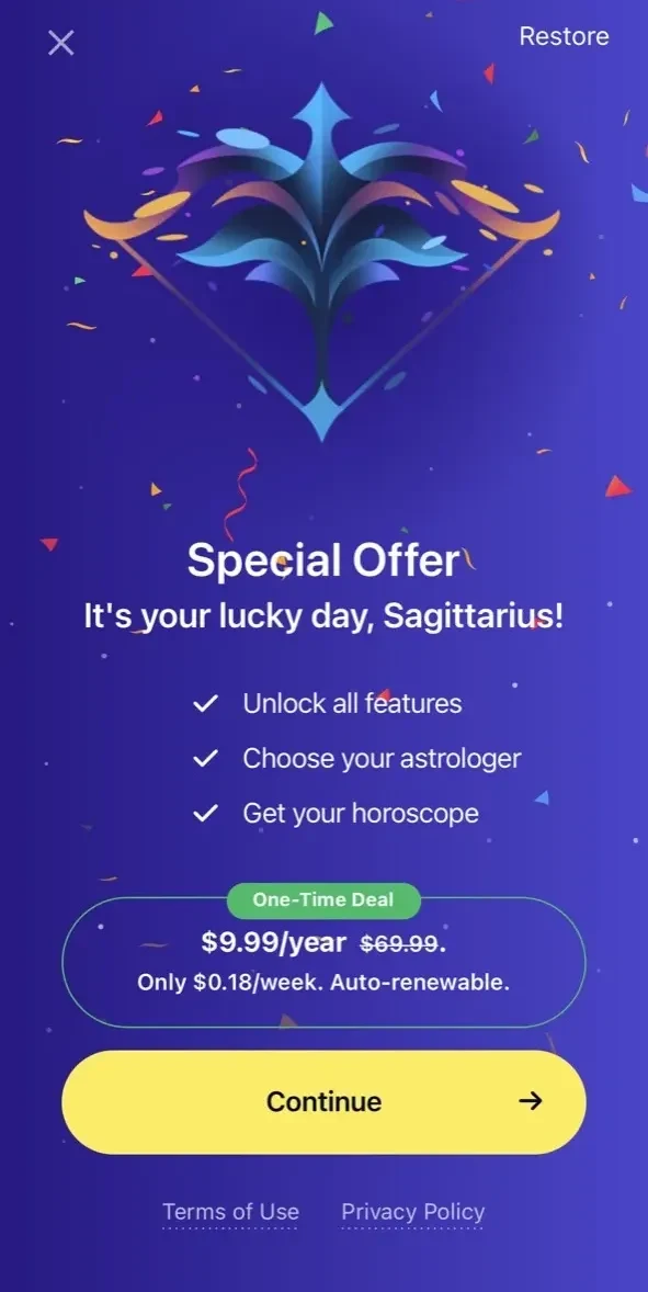 Futurio paywall screen