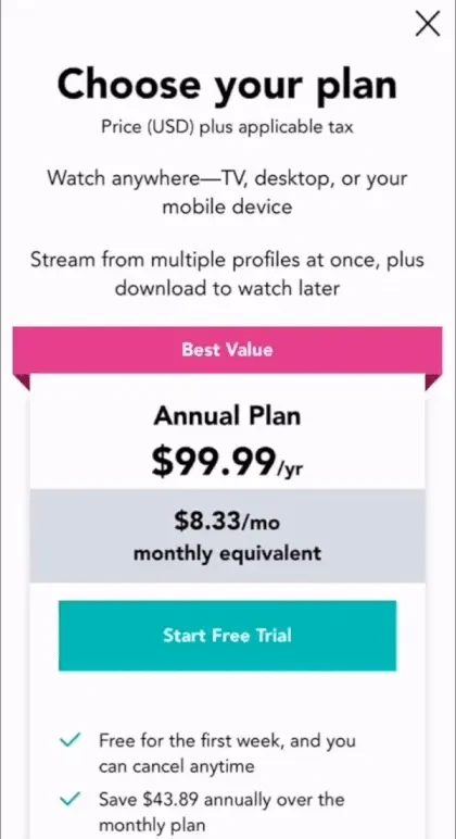 Gaia paywall screen
