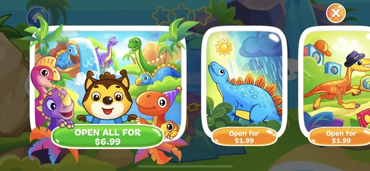 Games for Toddlers paywall screen