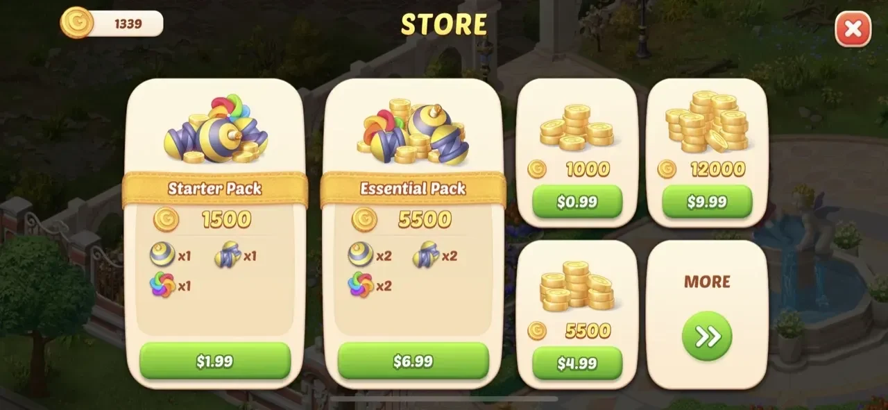 Garden Affairs paywall screen