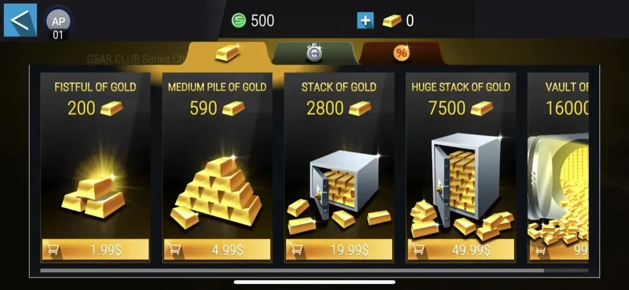 Gear.Club paywall screen