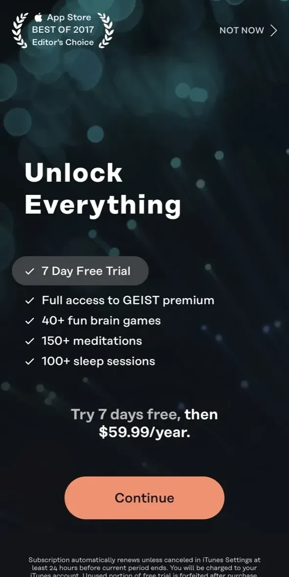 GEIST paywall screen