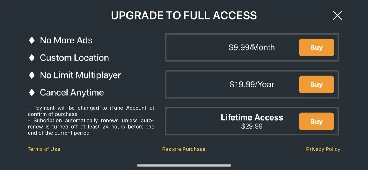 Geoguesser paywall screen
