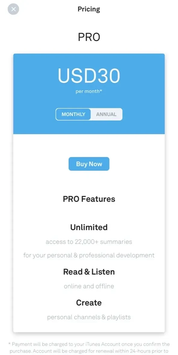getAbstract Book Summaries paywall screen