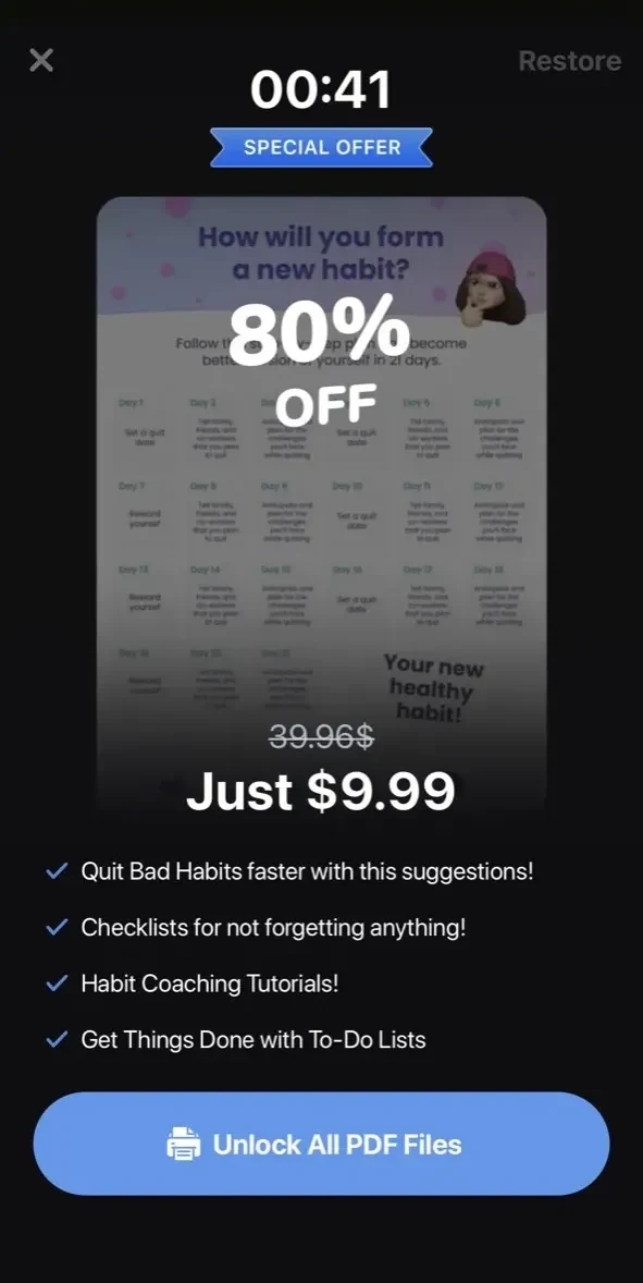 GetHabit paywall screen