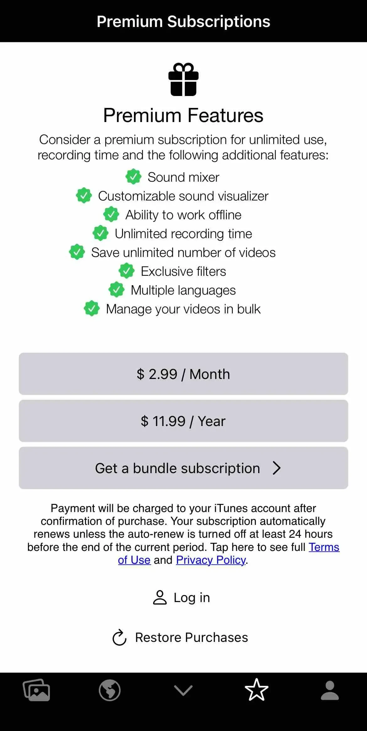 GhostTube VOX paywall screen