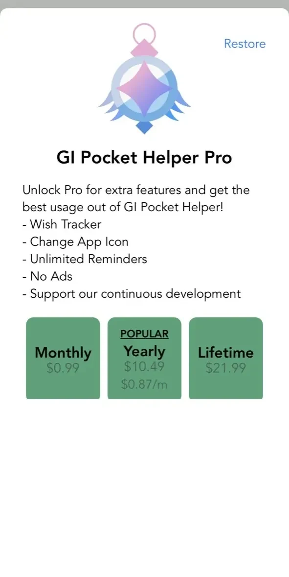 GI Pocket Helper paywall screen