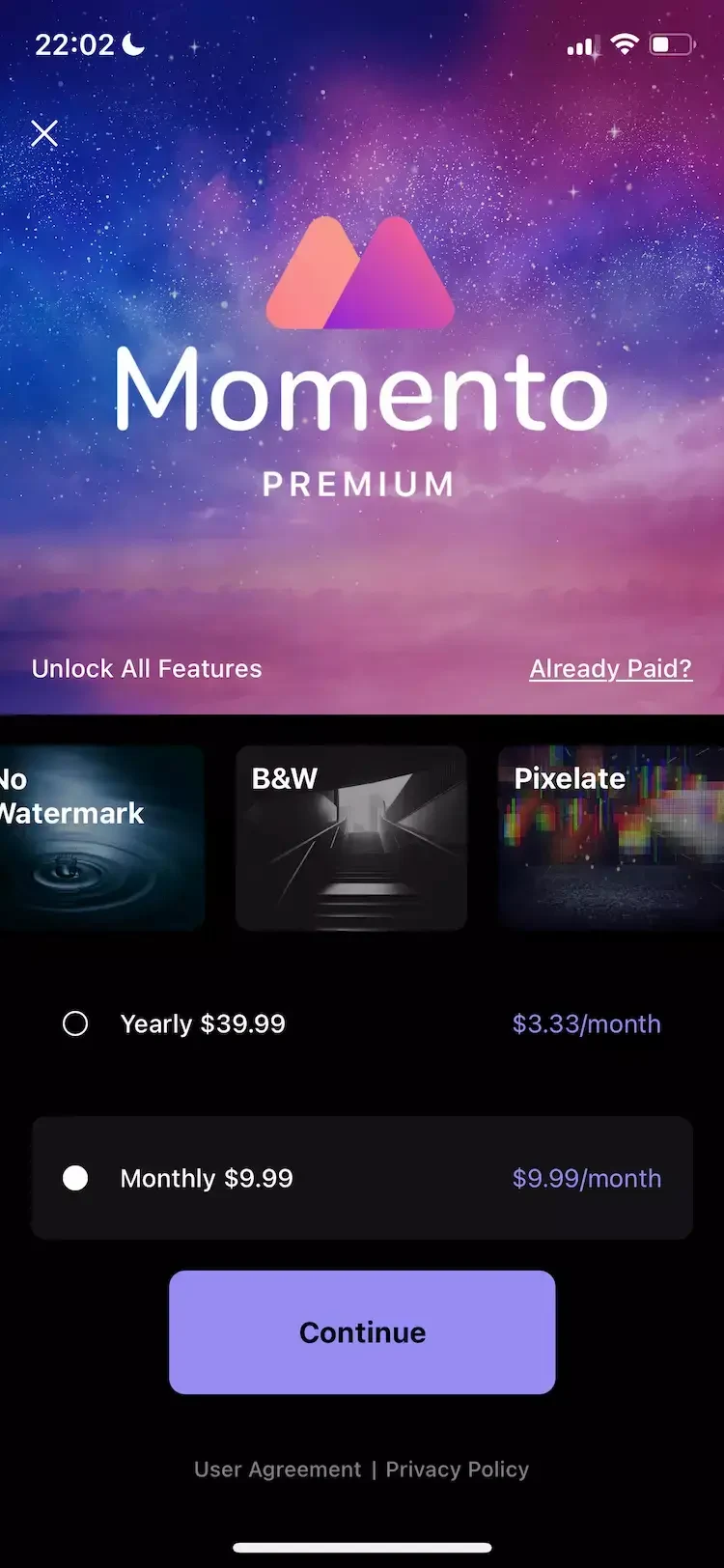 GIF Maker paywall screen