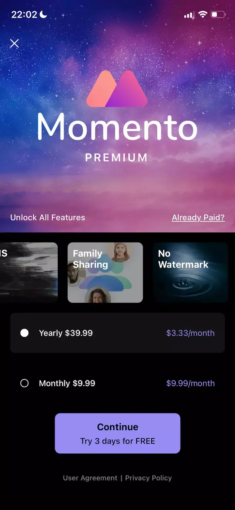 GIF Maker paywall screen