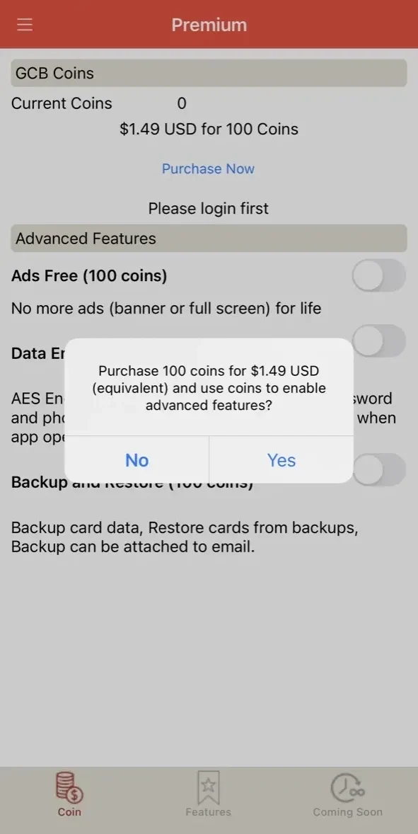 Gift Card Balance paywall screen
