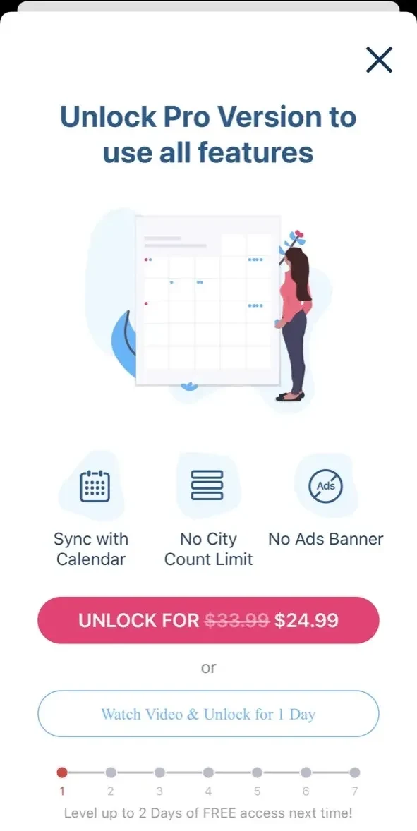 GlobeTempus Convert Time Zone paywall screen