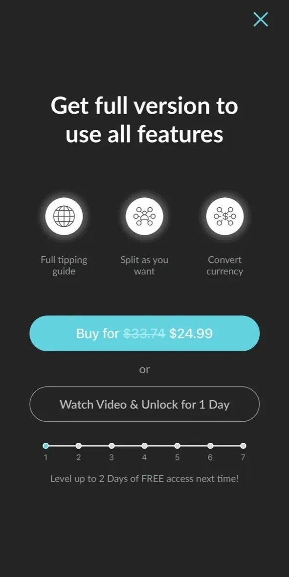 GlobeTips paywall screen