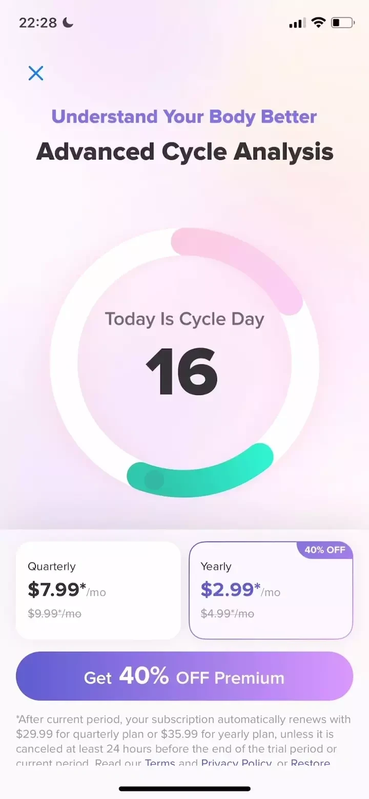 Glow Ovulation paywall screen