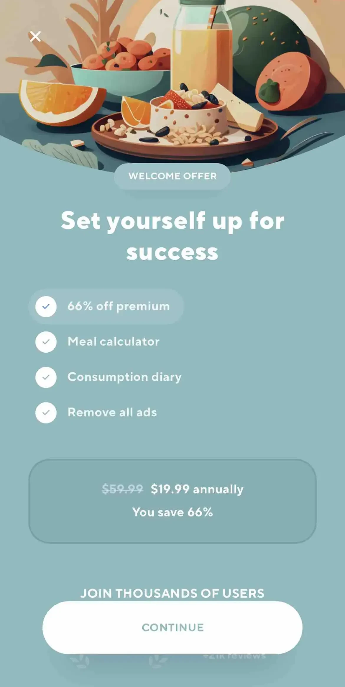 Glycemic Index Load Net Carbs paywall screen