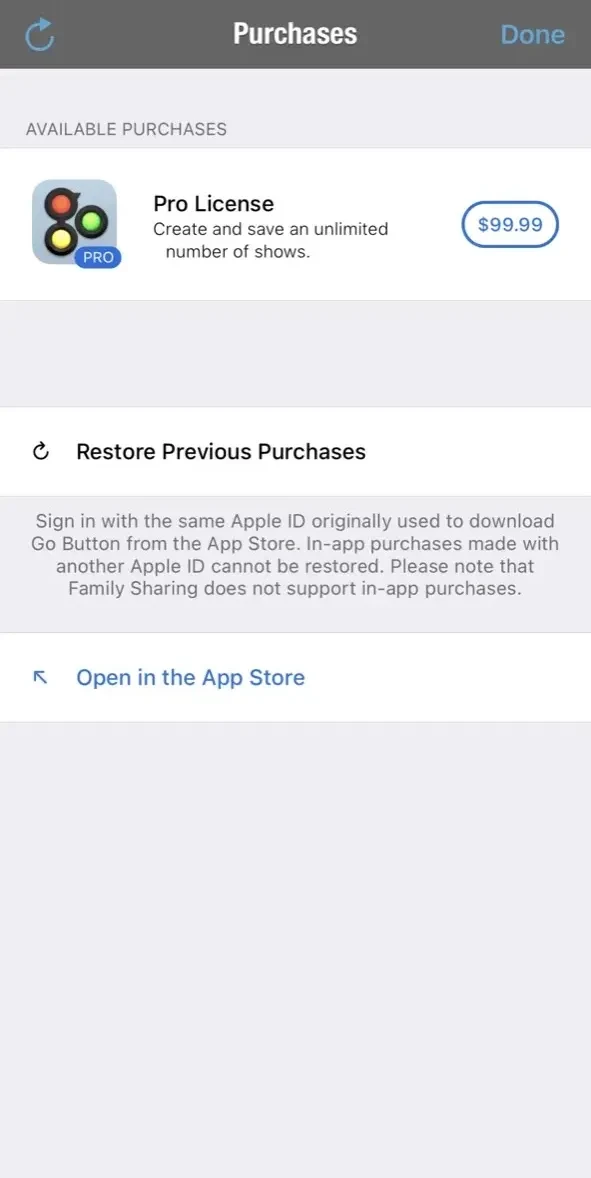 Go Button paywall screen