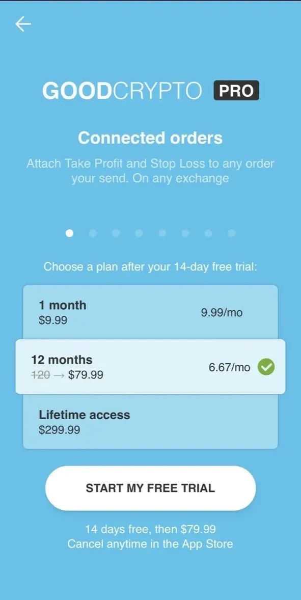 Good Crypto paywall screen