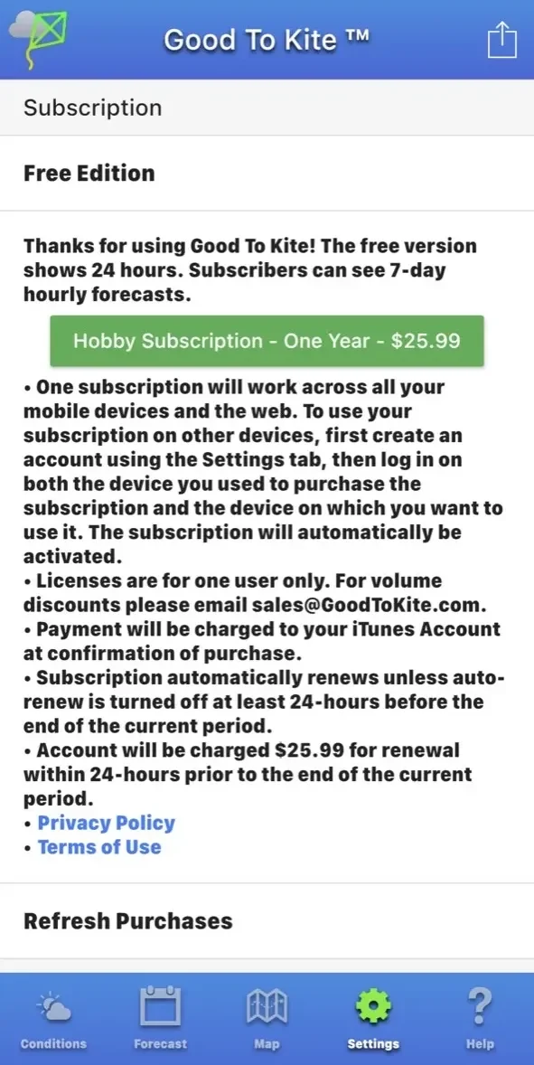 Good To Kite paywall screen