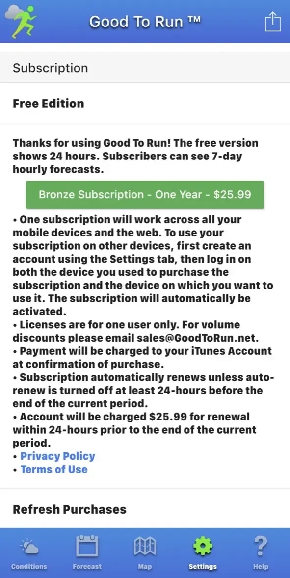 Good To Run paywall screen