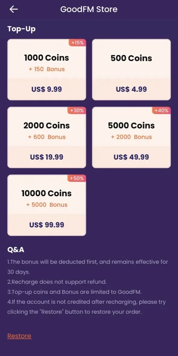 GoodFM paywall screen